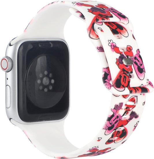 Onederhome Band Compatible with Apple Watch Bands 38 40 41Mm, Cartoon Silicone Printed Fadeless Cute Band for Girl Boy Iwatch Series 7 6 5 4 3 2 Se (KN, 38/40/41Mm)  OnederHome   