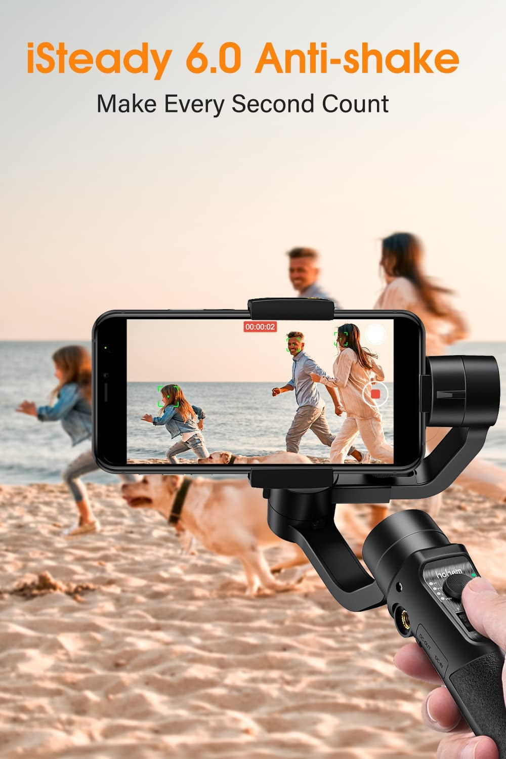 Gimbal Stabilizer for Smartphone, 3-Axis Phone Gimbal for Android and Iphone 14,13,12 PRO, Stabilizer for Video Recording with Face/Object Tracking, 600 °Auto Rotation - Hohem Isteady Mobile Plus  Hohem Technology Co.   