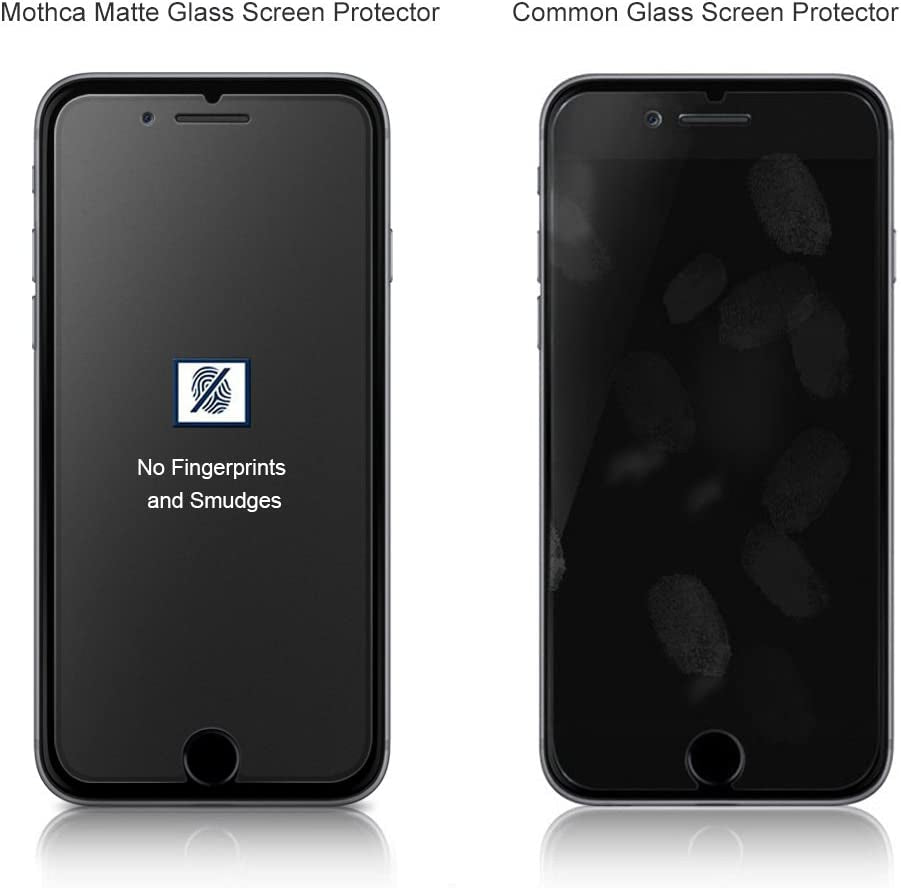 Mothca Matte Glass Screen Protector for Iphone 8 7 6S 6 Anti-Glare & Anti-Fingerprint 9H HD Clear Tempered Glass Film Smooth as Silk (Not for SE 2020)  Mothca   