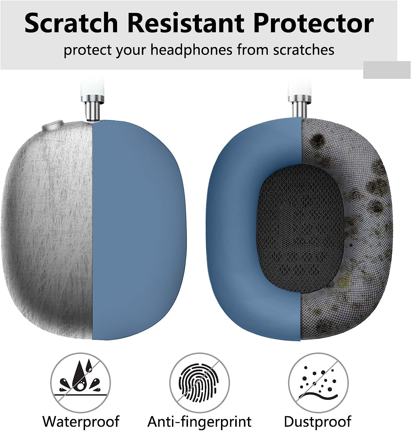 Aiaabq for Airpods Max Case Cover,Anti-Scratch Ear Pad Case Cover/Ear Cups Cover/Headband Cover for Airpods Max, Accessories Soft Silicone Skin Protector for Apple Airpods Max  Aiaabq   