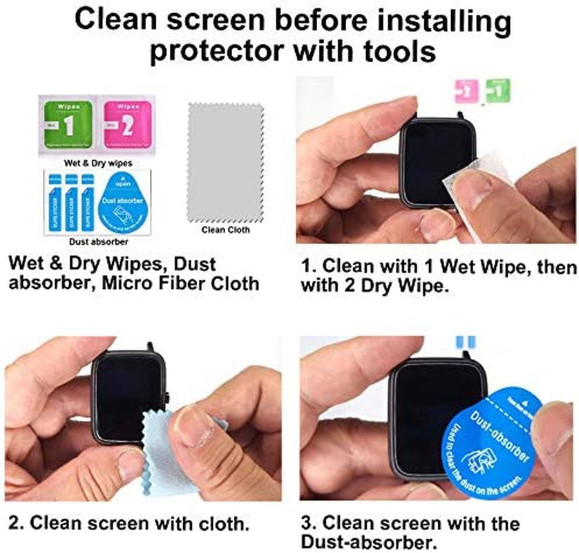 Smaate 3D Screen Protector Compatible with Iaret I18 1.7”, HAFURY C7 1.54 “ and Kimnix NK03 1.72” Smartwatch，3-Pack  SMAATE   