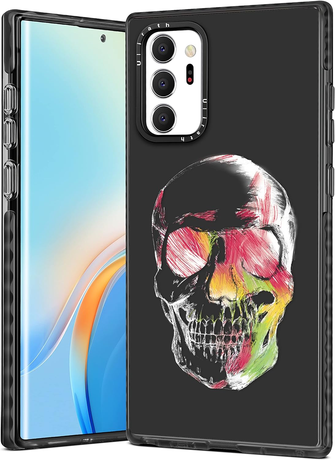Ulirath for Samsung Galaxy Note 20 Ultra 6.9" Case Cartoon Dont Touch My Phone Designer Pattern Cover Cool Funny for Girly Girls Kids Boys Bumper Soft Protective Phone Cases for Galaxy Note 20 Ultra  Ulirath For Samsung Galaxy Note 20 Ultra-Black Skull  
