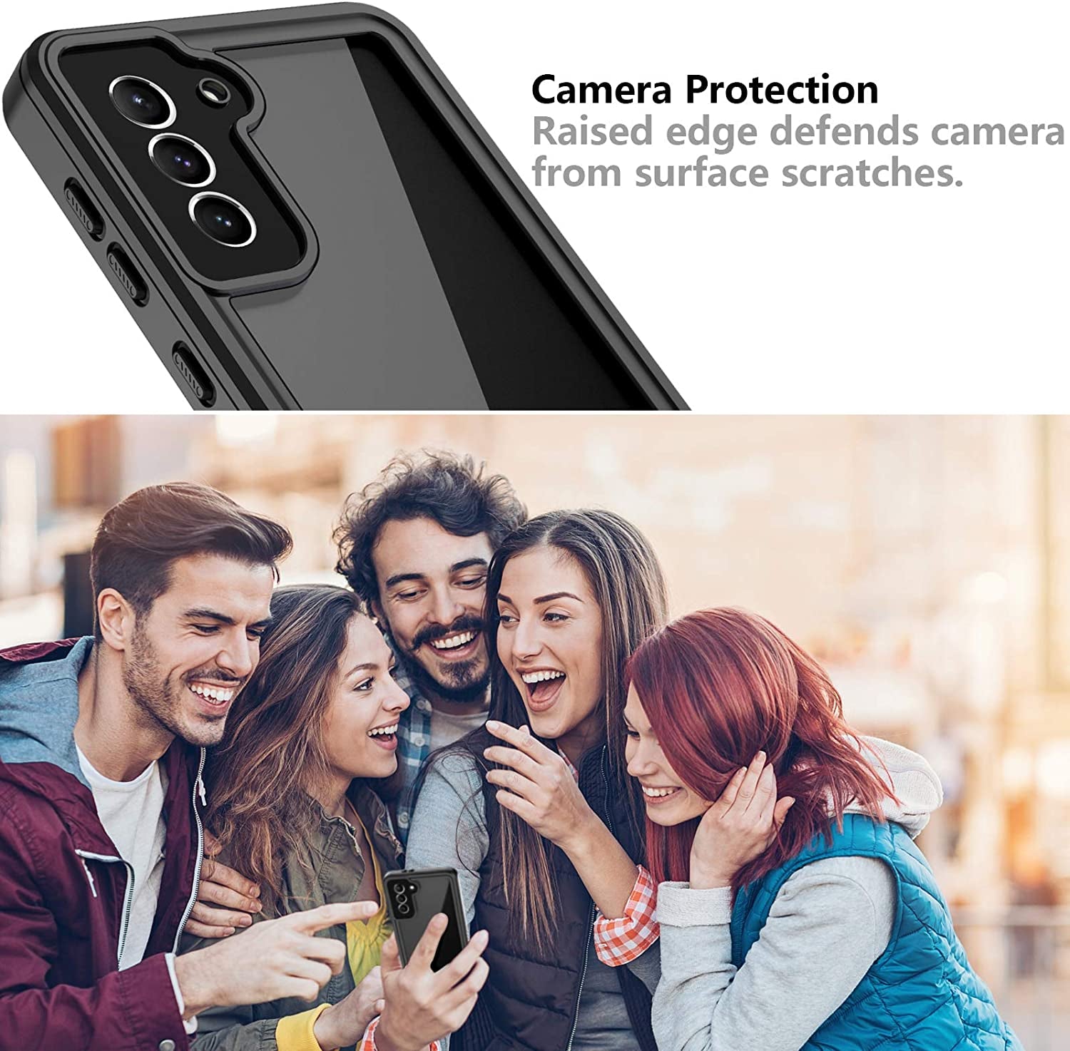 Oterkin for Samsung Galaxy S21 Waterproof Case with Built-In Screen Protector Dustproof Shockproof 360 Full Body Underwater Case for Samsung S21 5G 6.2Inch (2021) Black  Oterkin   