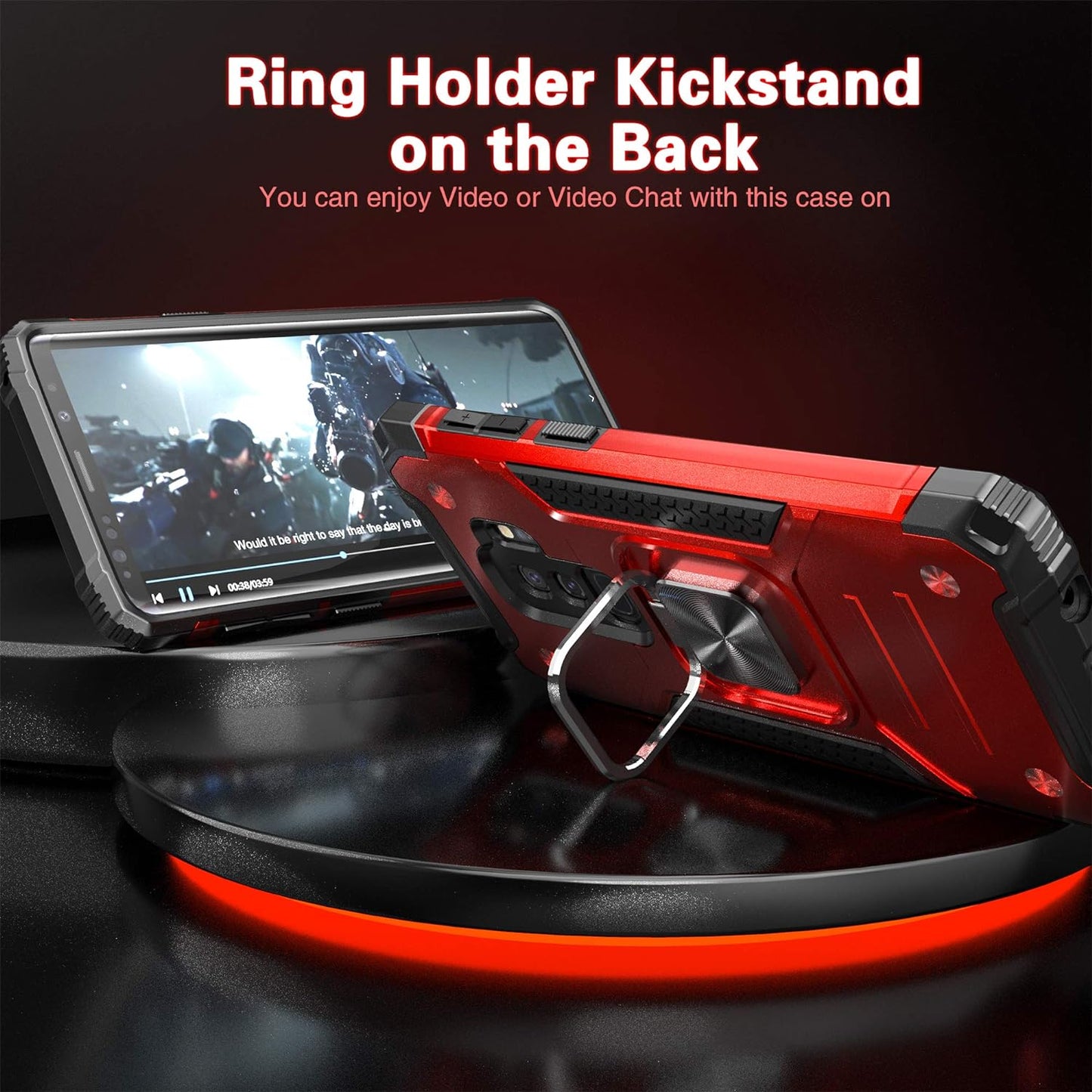 Idystar Galaxy S9 plus Case, Hybrid Drop Test Cover with Car Mount Kickstand Slim Fit Shockproof Protective Phone Case for Samsung Galaxy S9 Plus, Red  IDYStar   