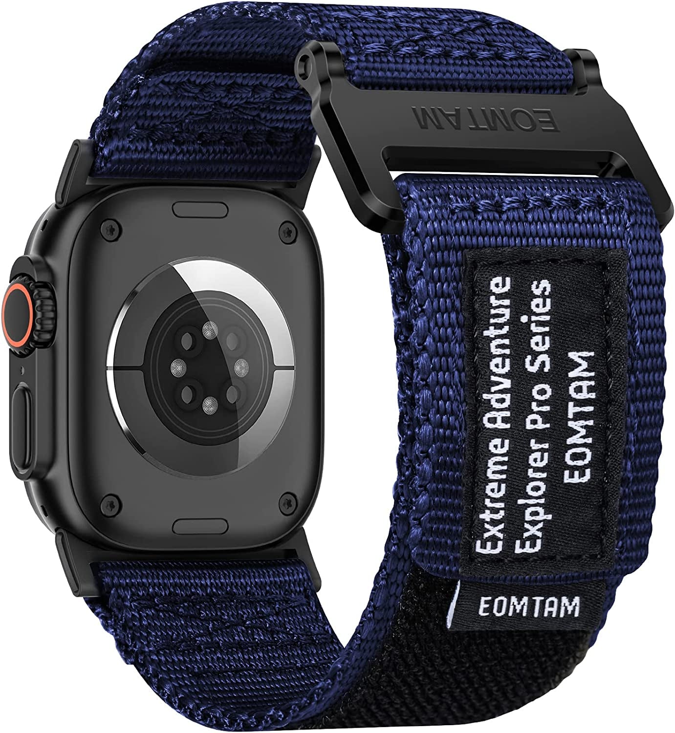 EOMTAM Width 30MM Men Soft Nylon Strap for Apple Watch Band Ultra 49Mm 45Mm 44Mm 42Mm 41Mm 40Mm 38Mm, Rugged Sport Woven Adjustable Wristband for Iwatch Series 8 SE 7 6 5 4 3  EOMTAM Navy Extra Large 42/44/45/49MM 