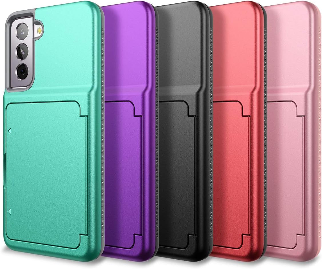 Welovecase for Samsung Galaxy S21 Wallet Case with Credit Card Holder & Hidden Mirror, Defender Protective Shockproof Heavy Duty Protection Phone Cover for Samsung Galaxy S21 5G, 6.2 Inch Black  WeLoveCase   