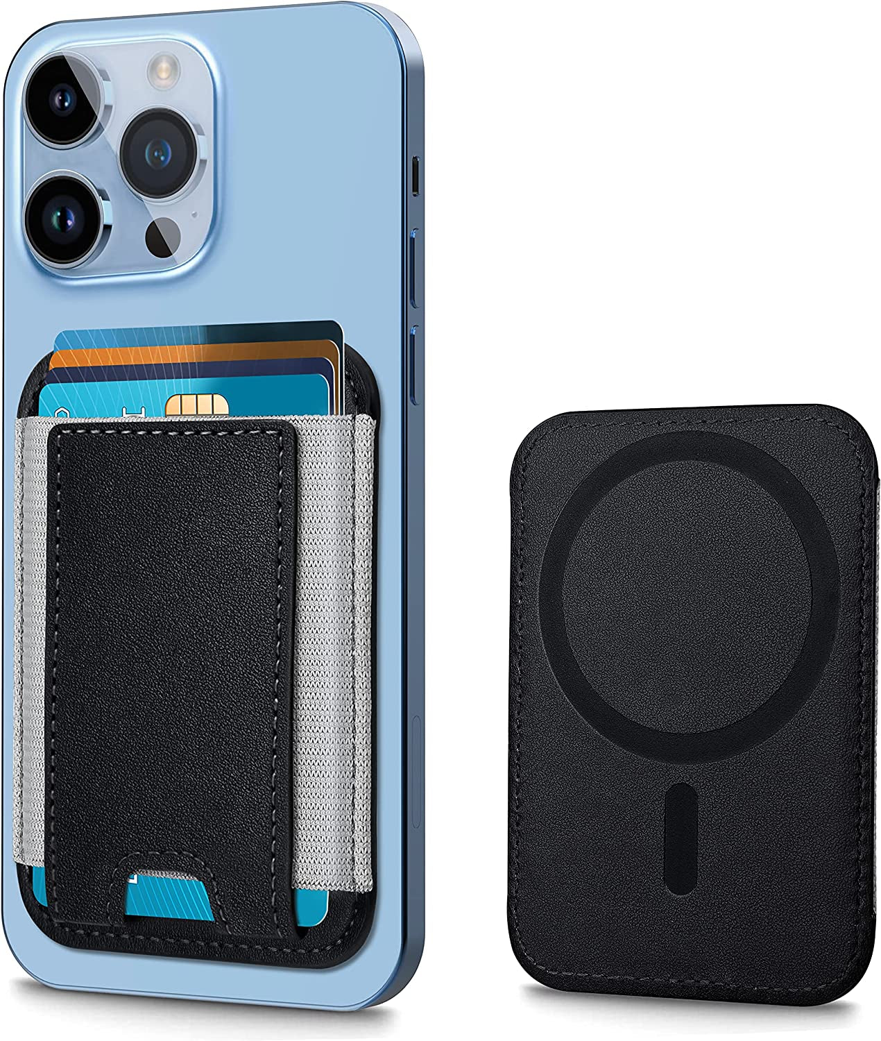 Magnetic Wallet Card Holder Compatible with Apple Magsafe Wallet for Iphone 14/13/12 Series, Priume Vegan Leather, Magnetic Wallet for Iphone 14/13/12 Pro Max/14 Plus/14 Pro/14, 7 Cards Holder, Black  ExtreLife   