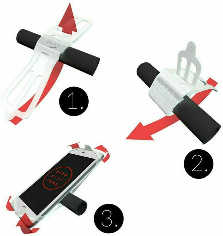 Bicycle Mobile Phone Holder Outdoor anti Slip Silicone Mobile Phone Holder Quick Installation Motorcycle Handle Mobile Phone Holder(White)  generic   