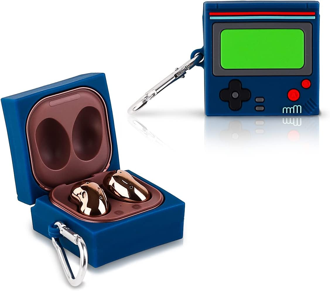 Suublg Silicone Cartoon Earbuds Case Protective Cover with Keychain Fit Designed for Samsung Galaxy Buds2 Pro (2022) /Galaxy Buds 2 (2021) /Galaxy Buds Pro (2021) /Galaxy Buds Live (2020)  Suublg GamepadBlue  