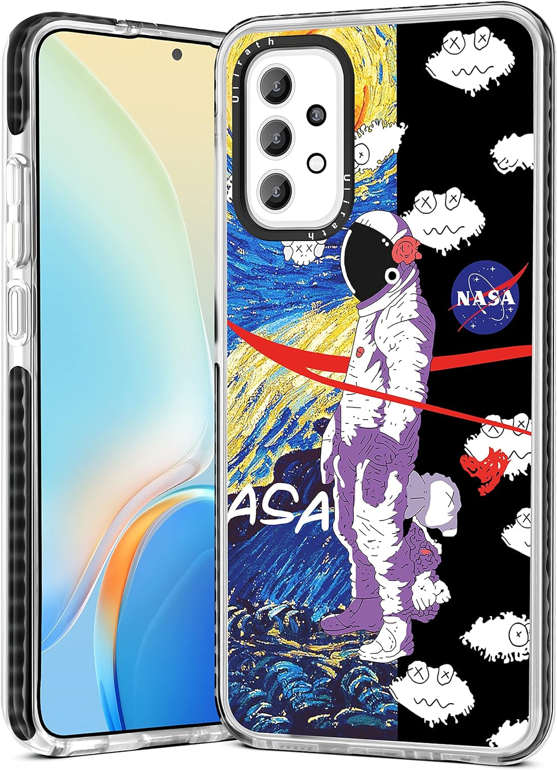 Ulirath for Samsung Galaxy A53 5G 6.5" Case Cartoon Straw Hat Character Designer Pattern Cover Cool Funny Fashion for Girly Girls Kids Boys Bumper Soft Protective Phone Cases for A53 5G  Ulirath For Samsung Galaxy A53-Space  