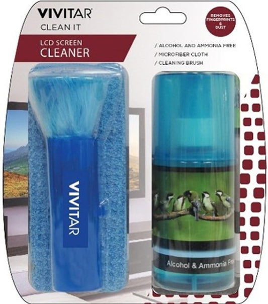 Vivitar LCD Cleaning Kit with Alcohol Free Cleaning Fluid, Micro Fiber Cloth and Cleaning Brush  Vivitar   