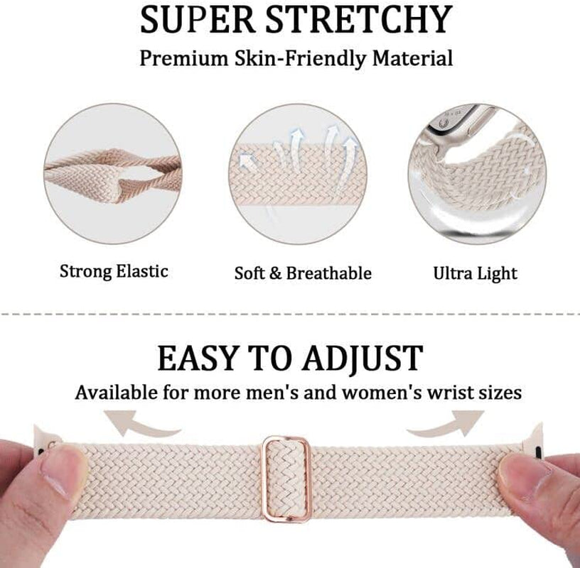 Merlion Stretchy Braided Solo Loop Compatible with Apple Watch Band 38Mm 40Mm 41Mm 42Mm 44Mm 45Mm 49Mm, Sports Adjustable Elastic Straps for Iwatch  Merlion   