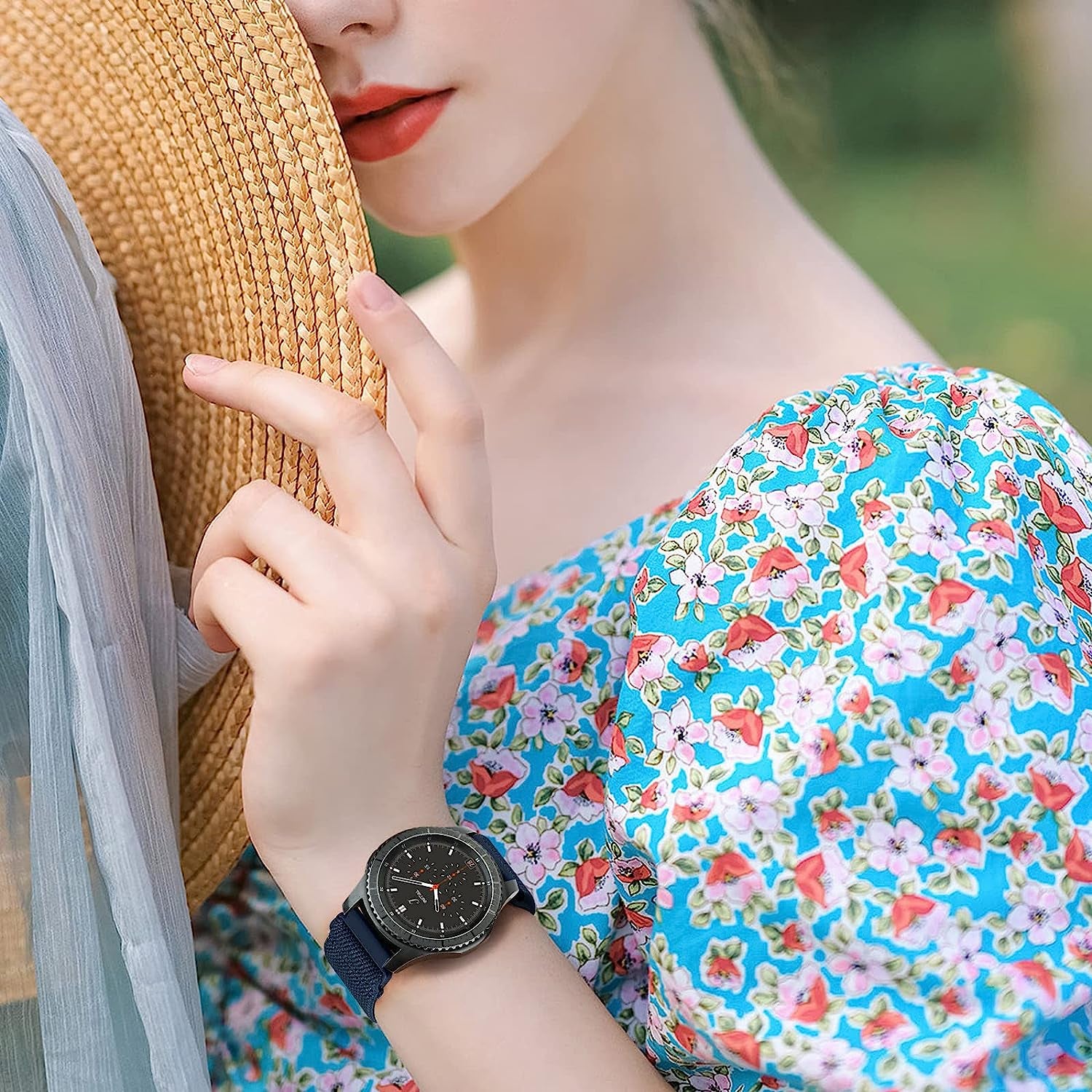 22Mm Bands Compatible with Samsung Galaxy Watch 3 45Mm Band/Galaxy Watch 46Mm/Gear S3 Frontier, Stretchy Adjustable Elastic Nylon Woven Sport Loop 22Mm Wristband for Men Women, 5 Packs  HPJK   