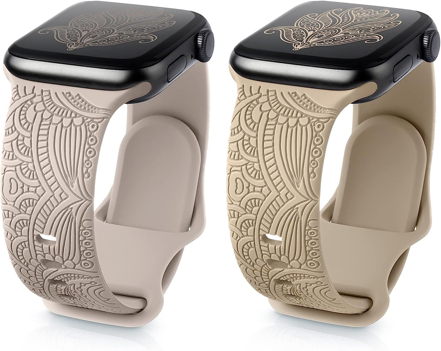 Merlion Sport Band for Apple Watch Band 38Mm 40Mm 41Mm 42Mm 44Mm 45Mm 49Mm, Soft Silicone Bands for Iwatch Bands for Women, for Iwatch Ultra 8 7 SE 6 5 4 3 2 1  Merlion Starlight/Stone 38/40/41mm 