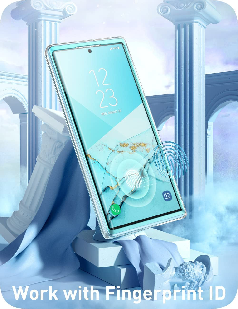 I-Blason Cosmo Series for Samsung Galaxy S22 Ultra 5G (2022 Release), Slim Stylish Protective Case with Built-In Screen Protector (Ocean)  i-Blason   