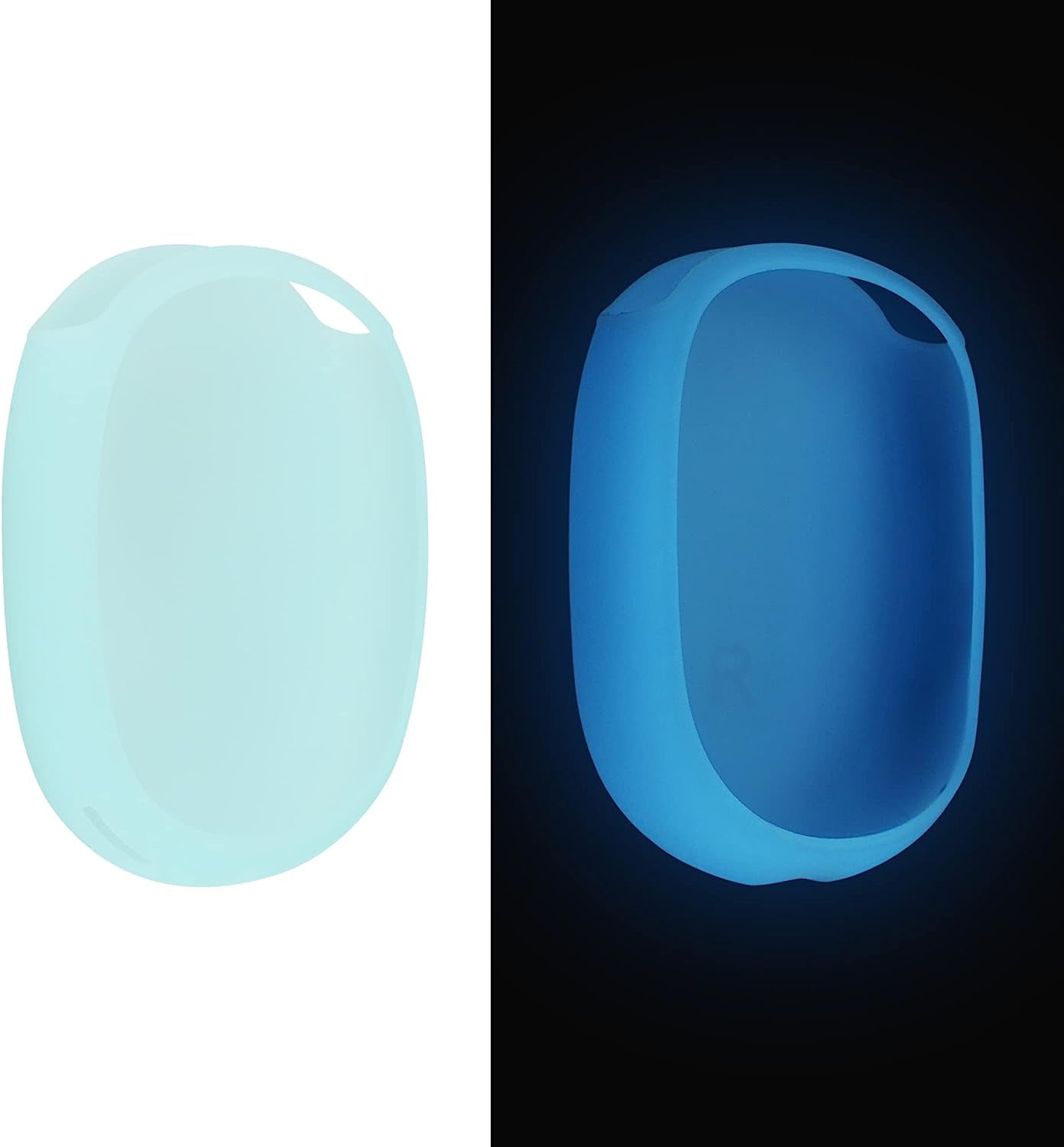Kwmobile Glow in the Dark Covers Compatible with Apple Airpods Max (Set of 2) - Ear Cup Cover - Light Blue  KW-Commerce   