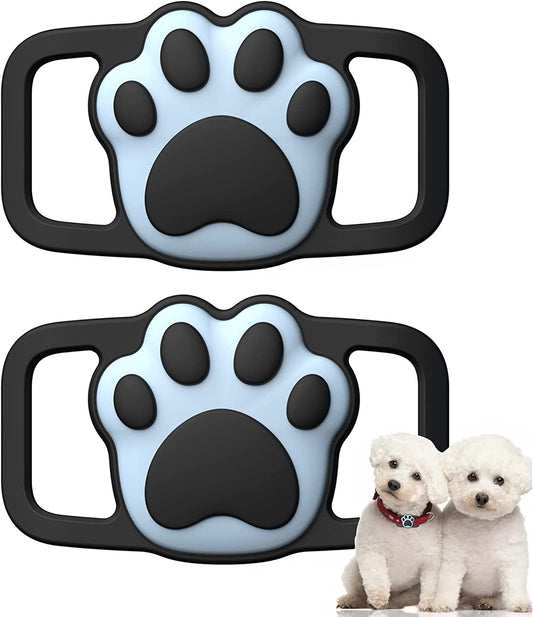 Lopnord Airtag Dog Collar Holder Compatible with Apple Air Tag GPS, 2 Pack Airtags Dog Tag Collar Waterproof Silicone Case, Airtag Protective Cover for Pet Dog Cat Collar Backpack (Black)  Lopnord US   