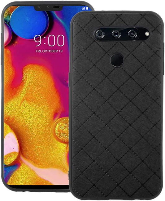 Phone Case for LG V40 Thinq Soft Rubber Case,Shock Resistant Rugged Lightweight Flexible Anti-Slip Slim Fit Full Body Protective Rubber Phone Cover for Lgv40Thinq LGV40 V 40 Thin Q Men Black  Asuwish   