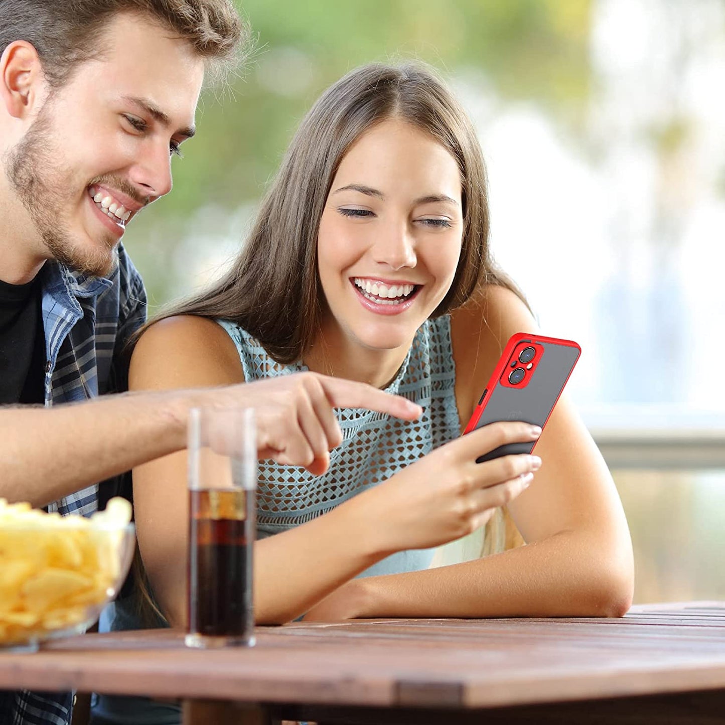 MAKAVO Slim Fit for Oneplus Nord N20 5G Case with Screen Protector [Ultra Thin] [Camera Cover] Full Protection Flexible Bumper Hard Matte PC Back Cover for One plus N20 5G (Red)  MAKAVO   