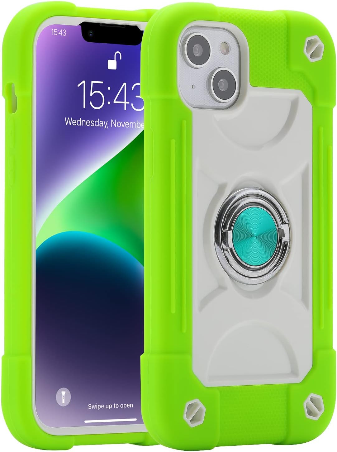 MARKILL Compatible with Iphone 14 plus Case 6.7 Inch with 360 Degree Rotate Ring Stand, Military Grade Drop Protection Full Body Rugged Heavy Duty Protective Cover for Iphone 14 Plus. (Avocado)  MARKILL Guava  