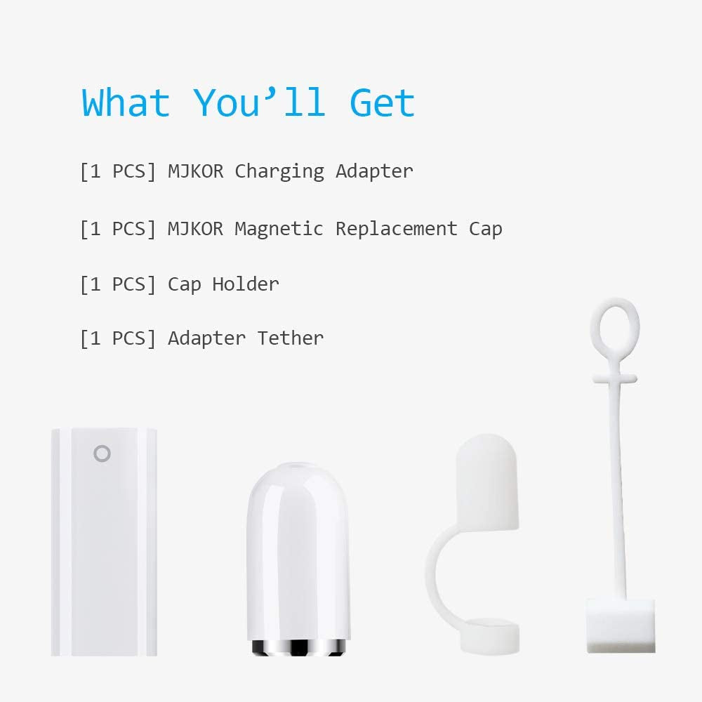 MJKOR Magnetic Replacement Cap and Charging Adapter for Apple Pencil 1St  MJKOR   