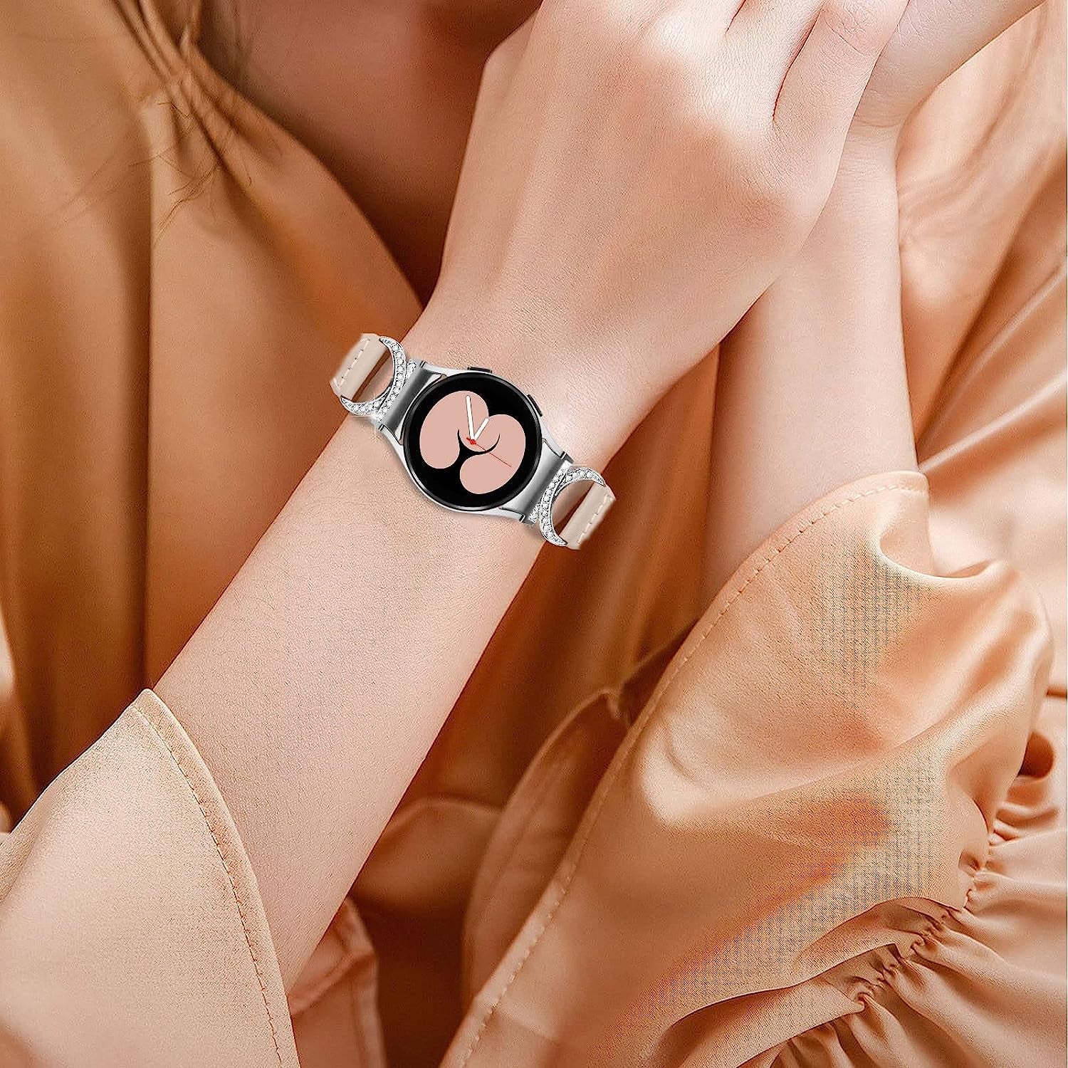 Wrist Strap for Samsung Galaxy Watch 5/Samsung Galaxy Watch 4 Smart Watch Bands for Women, Replacement Leather Watch Band Compatible for Samsung Galaxy Watch 5/Samsung Galaxy Watch 4 Genuine Leather Wristband Bracelet  FitTurn   