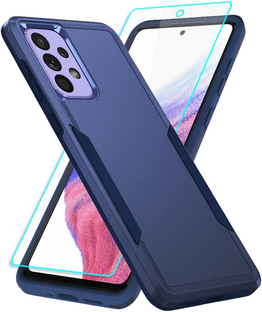 For Samsung A53 5G Case, Galaxy A53 5G Case with Screen Protector,Full Body Protection Durable Rubber Cover Phone Case for Samsung Galaxy A53 5G,Mint  Yanmen Ktz Samsung A53 5G Case Blue  