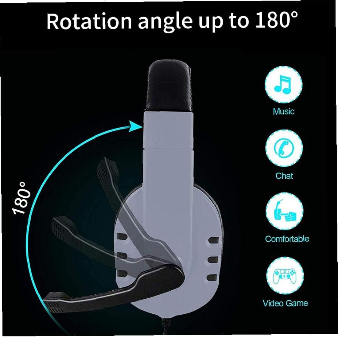 Gaming Headset Three-In-One Wired Headset PS5 Headphone with Mic for Laptop Tablet Smart Phone White  Hayden Store   