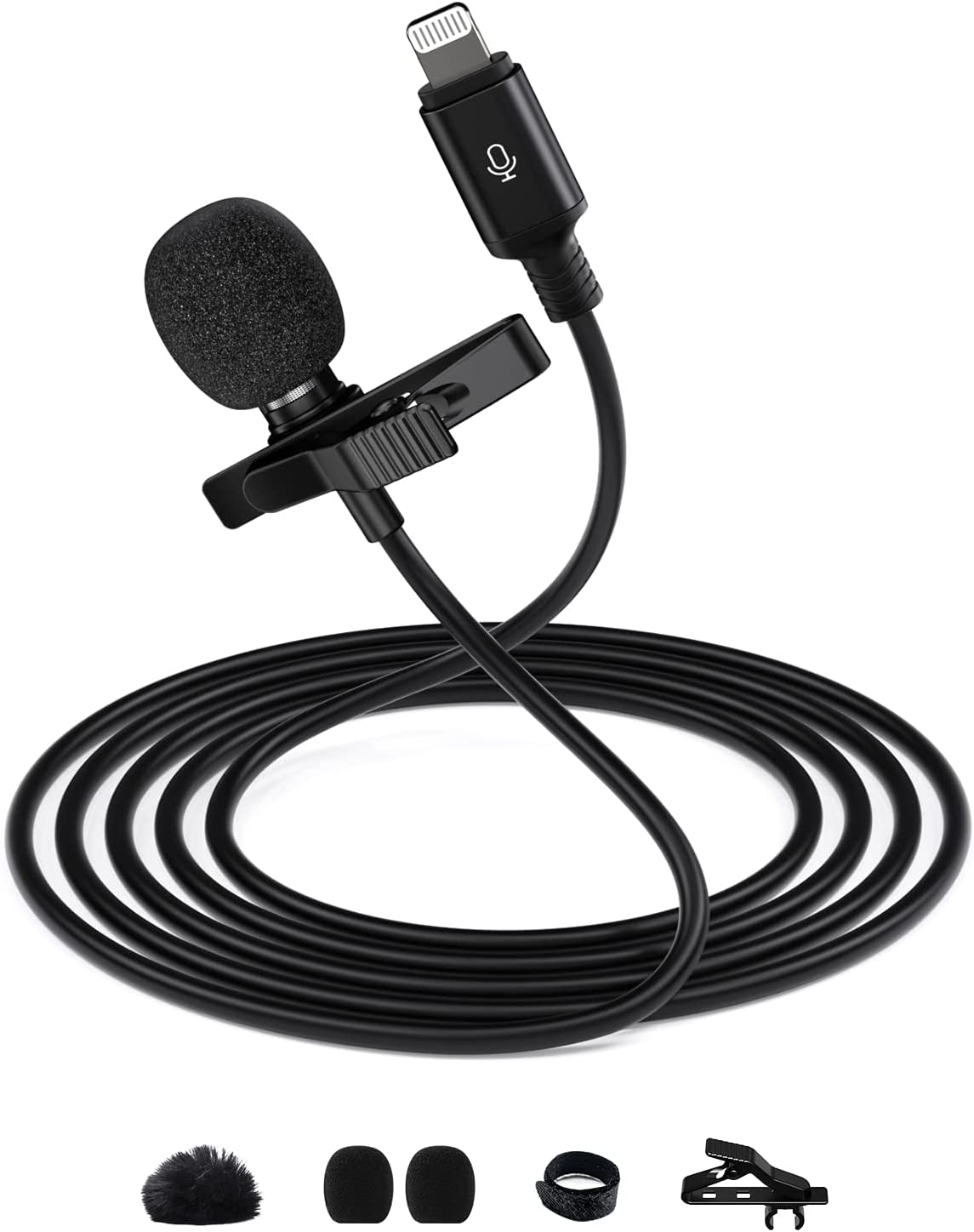 TTSTAR ISAIBELL Microphone Professional for Iphone Lavalier Lapel Omnidirectional Condenser Mic Audio Video Recording Clip-On Lavalier Mic for Youtube Interview Tiktok for Ipad/Ipod (Mfi-Certified)  TTSTAR 3m  