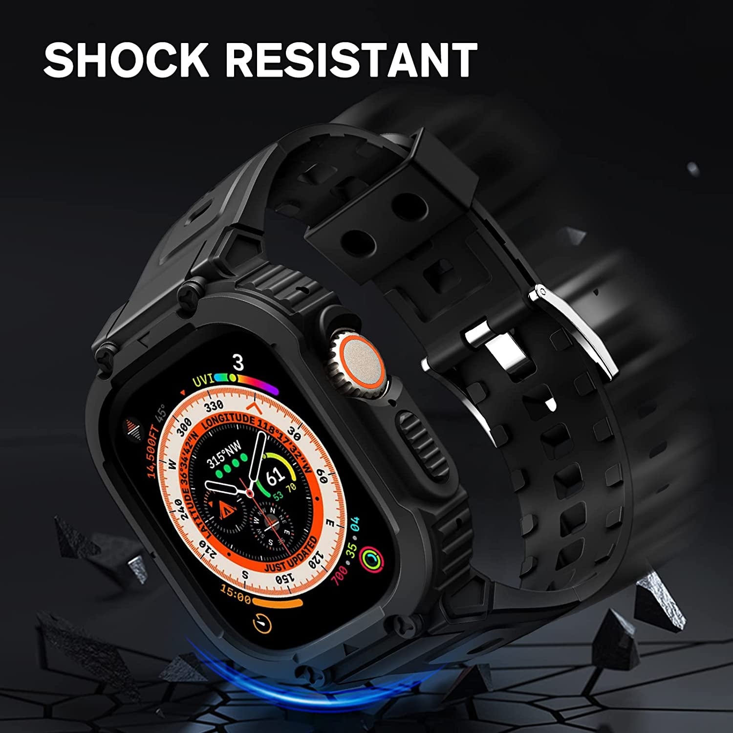 Fintie Compatible with Apple Watch Ultra 49Mm (2022 Release) Band with Bumper Case, Rugged Men Sport Bands with Protective Cover Compatible with Iwatch Ultra 49Mm Accessories  FINTIE   