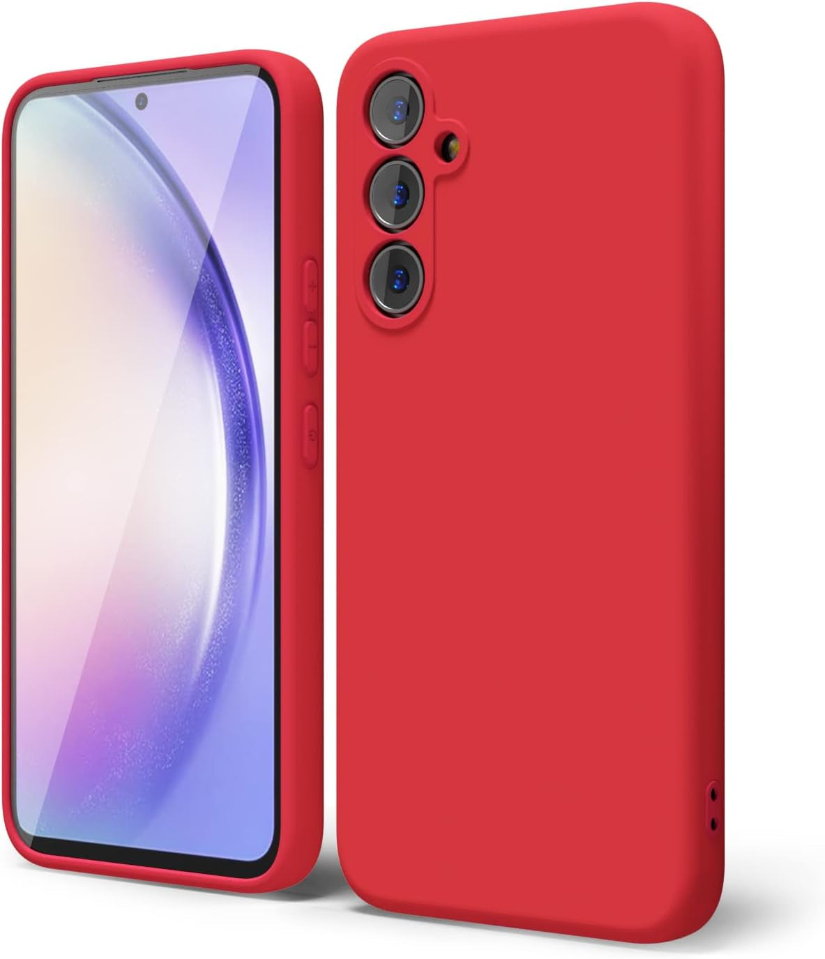 Oakxco for Samsung Galaxy A53 Phone Case Liquid Silicone, Cute Thin Slim Soft Rubber TPU Plain Smooth Gel Cover for Women Girl, Matte Solid Protective & Shockproof, Black  oakxco Red A54 