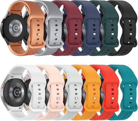 12 Pack Gapless Bands Compatible for Samsung Galaxy Watch 4 / Watch 5 Band 40Mm 44Mm / Galaxy Watch 5 Pro 45Mm/ Classic 4 46Mm 42Mm,Rose Gold Silver Silicone Replacement Wristbands Strap for Women Men  Areziir   