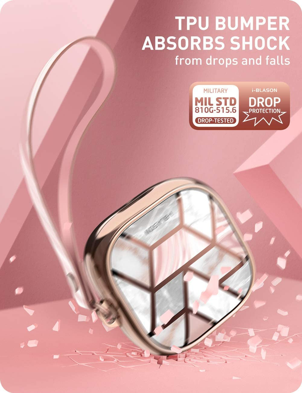 I-Blason Cosmo Series Case for Galaxy Buds2 Pro (2022)/ Galaxy Buds 2 (2021)/ Galaxy Buds Pro (2021)/ Galaxy Buds Live, 360° Protective Stylish Galaxy Buds Case (Marble)  i-Blason   