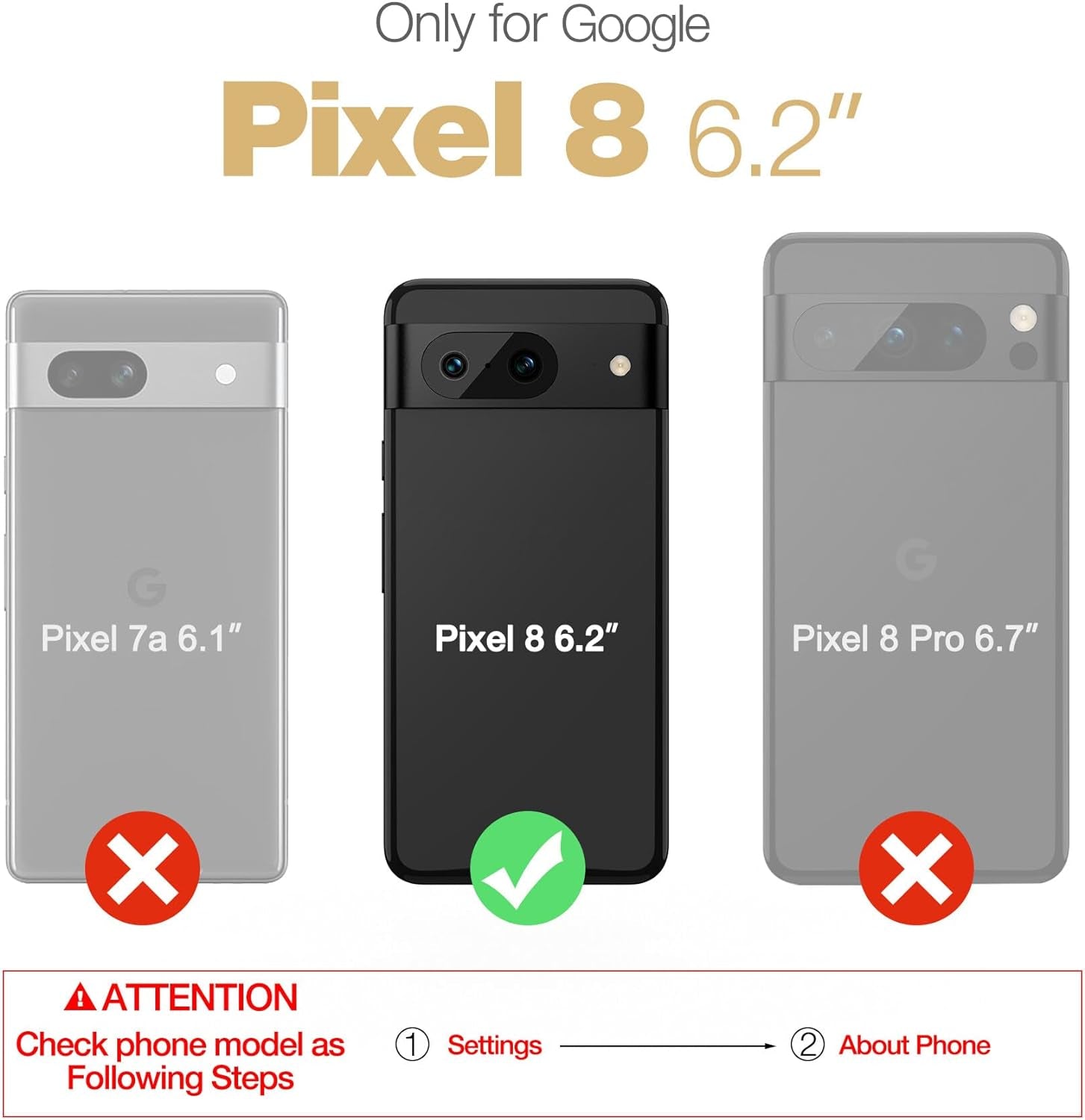 Dexnor Full Body Case for Google Pixel 8, Built-In Screen Protector and Kickstand, [Extra Front Frame] Heavy Duty Military Grade Protection Shockproof Rugged Cover Case for Pixel 8 5G, Grey Blue  Dexnor   