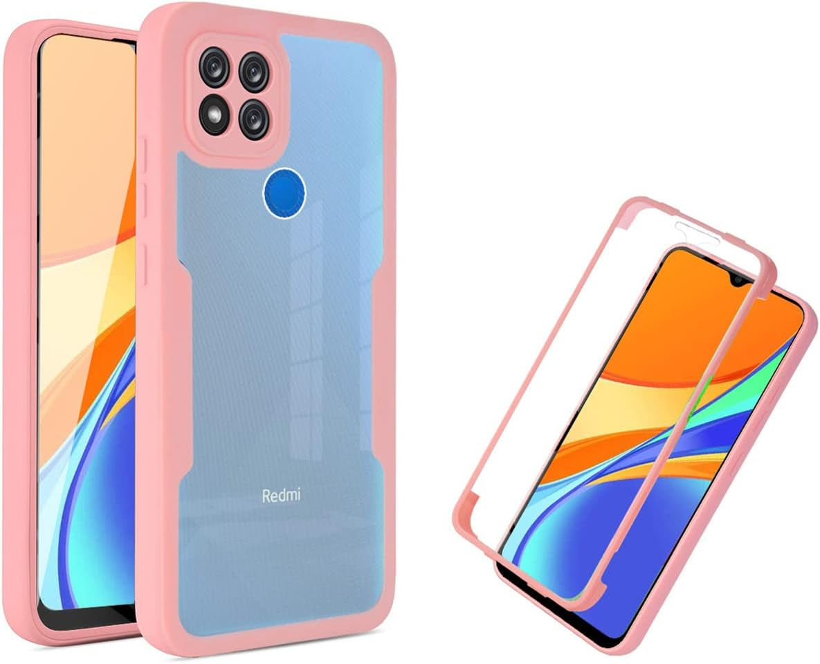 Ysnzaq Full Surround Clear Phone Case for Xiaomi Redmi 10A /Redmi 9C, Soft TPU Screen Shockproof Protection with Wireless Charging Phone Cover for Xiaomi Redmi 10A /Redmi 9C QB Black  Ysnzaq Pink  