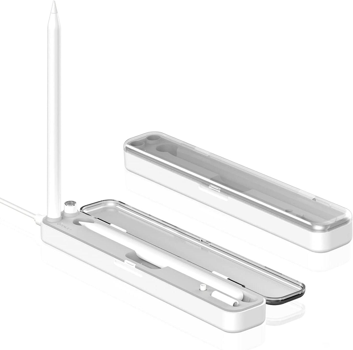 Areme 2 in 1 Charging Case Compatible with Apple Pencil 2Nd and 1St Generation, Magnetic Wireless Charger Dock for Pencil 2Nd Gen, Portable Travel Case Storage Box for Ipad Pencil  AreMe   