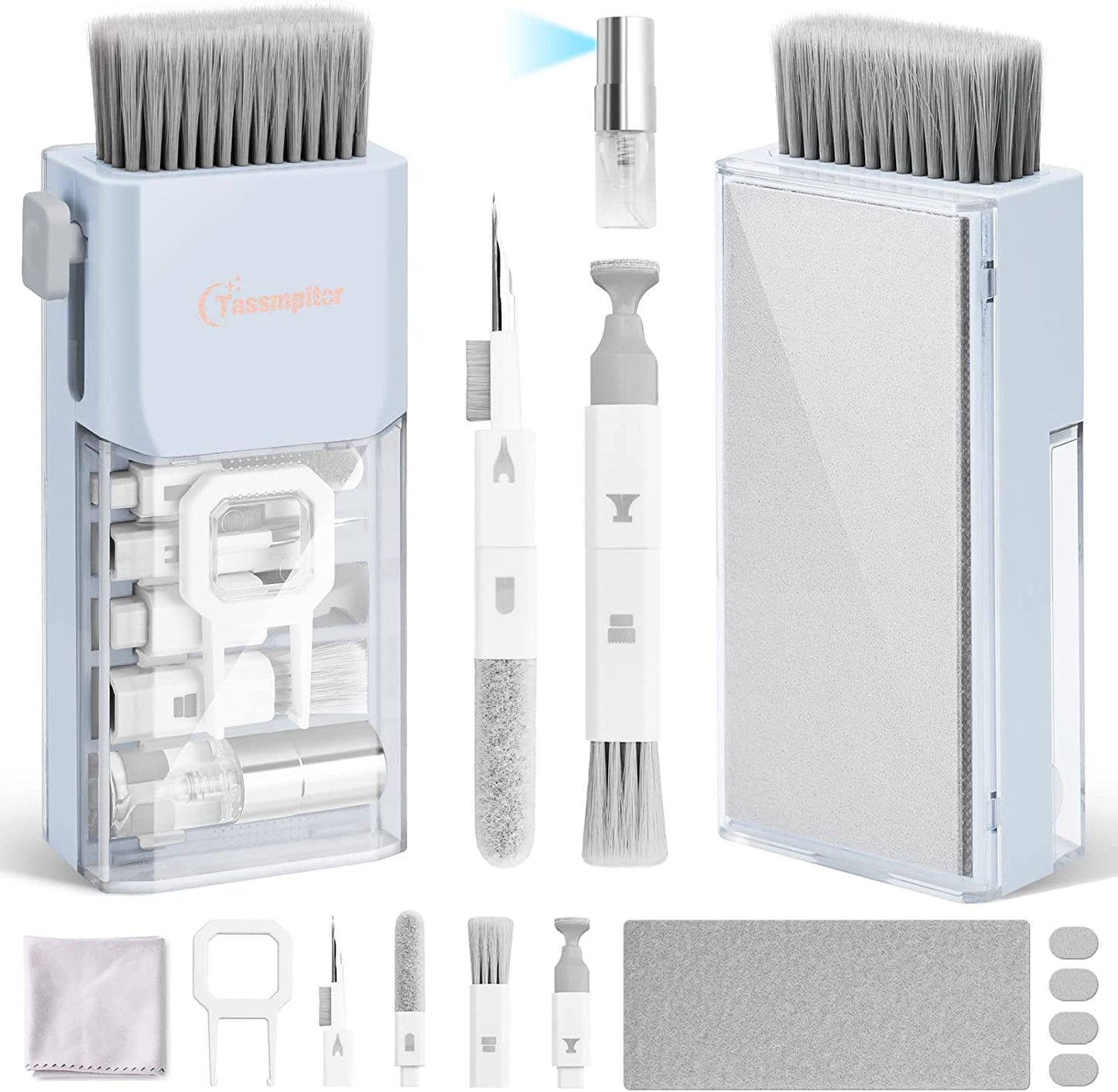 10-In-1 Laptop Keyboard Cleaner Cleaning Kit, Electronics Screen Cleaner Repair Tool with 3 in 1 Earbud Cleaner Pen, Camera Lens Pen, Suit for Macbook Ipad, Iphone, Cell Phone, PC Monitor with Patent  Tassmpitor   