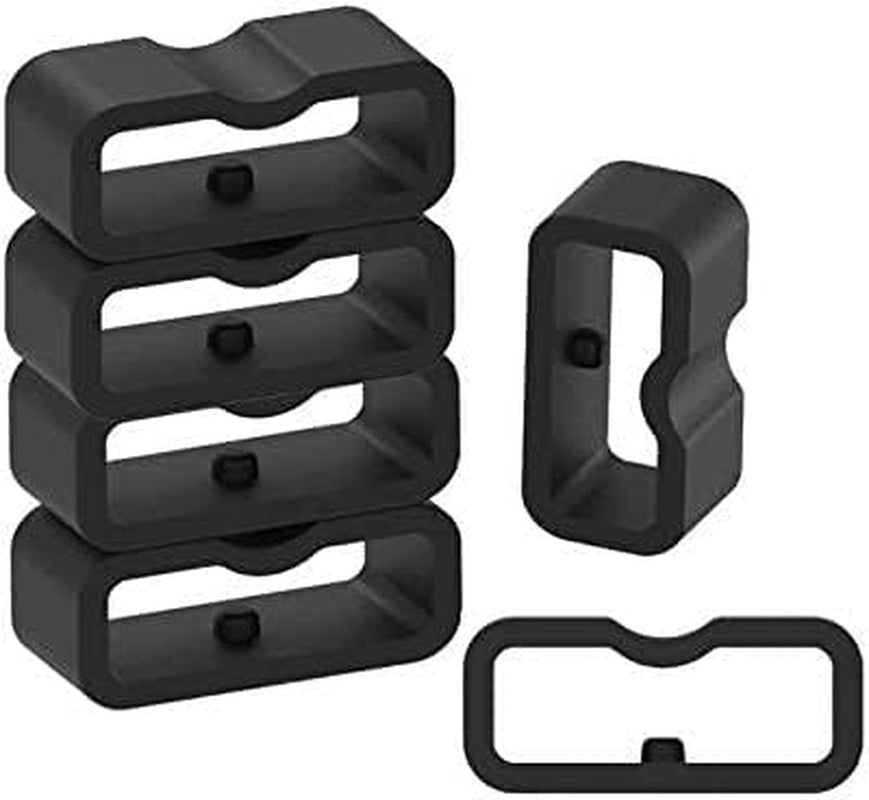 E ECSEM 6PCS Silicone Replacement Watch Band Loop Holder Keeper for 14Mm, 16Mm, 18Mm, 20Mm, 21Mm, 22Mm, 24Mm, 26Mm, 28Mm, 30Mm Fastener Rings Secure Rings Connector Band Loop Keeper  E ECSEM Black-16MM  