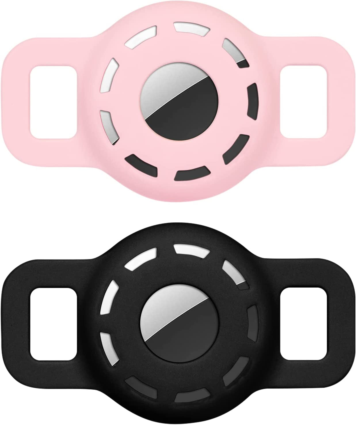 WWW Case for Airtag 2021,（2 Pack） Airtag Dog Collar Holder,Airtag Cat Collar Case with Anti-Lost Design for Cat Dog Collars Small Pet Puppy Loop & Backpack Bag Straps-Black& Navy  Guangzhou Yuchan Trading Co., Ltd Black+Pink S 