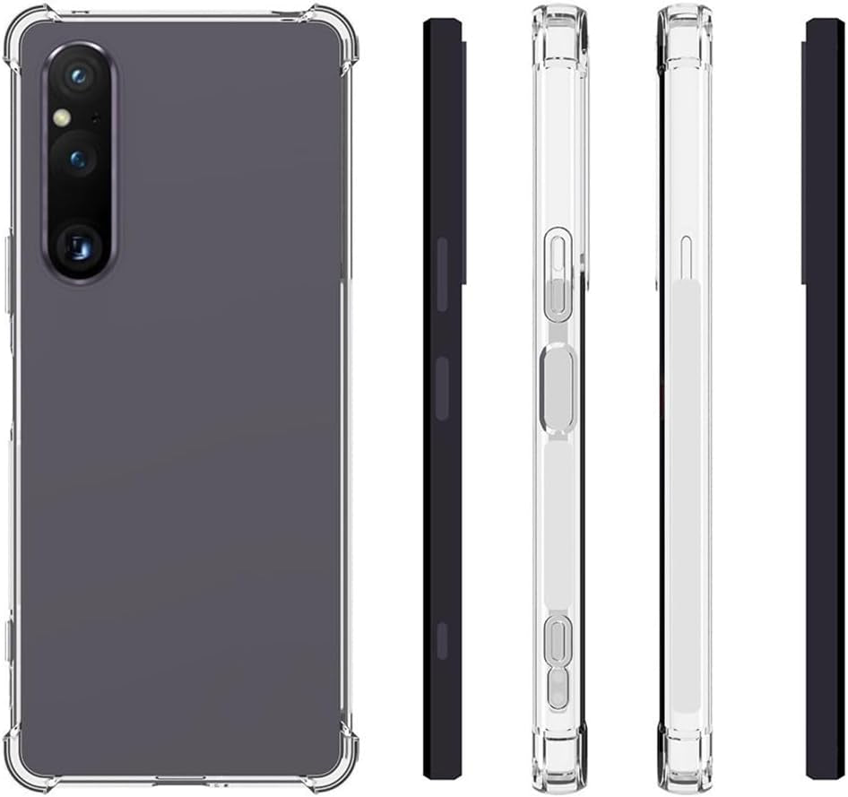 Aikukiki Case for Sony Xperia 1 V,Sony Xperia 1 V 5G Case,Tpu Soft Silicone Bumpers Protective Cover Anti-Scratch Shockproof Phone Case for Sony Xperia 1 V 5G 2023 (Clear)  Aikukiki   