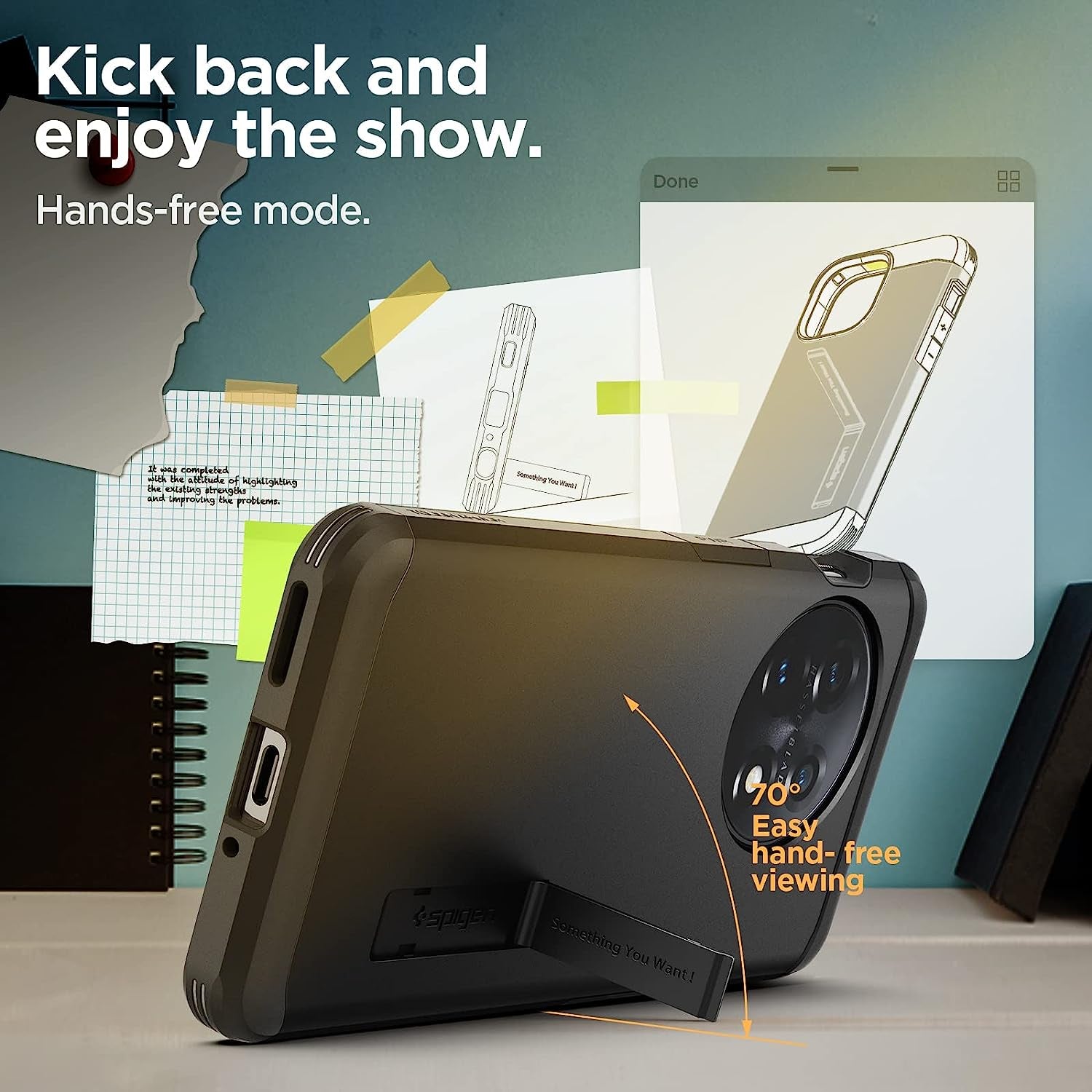 Spigen Tough Armor Oneplus 11 Case (2023) - Black, Shock-Absorbent, Kickstand  Spigen   