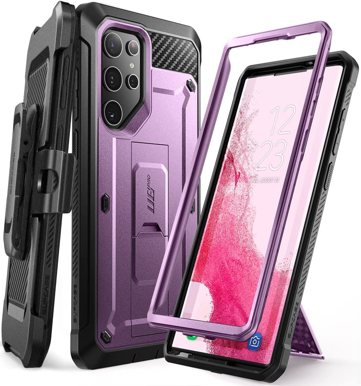 SUPCASE Unicorn Beetle Pro Series Case for Samsung Galaxy S22 Ultra 5G (2022 Release), Full-Body Dual Layer Rugged Belt-Clip & Kickstand Case without Built-In Screen Protector (Camogray)  SUPCASE Violte  