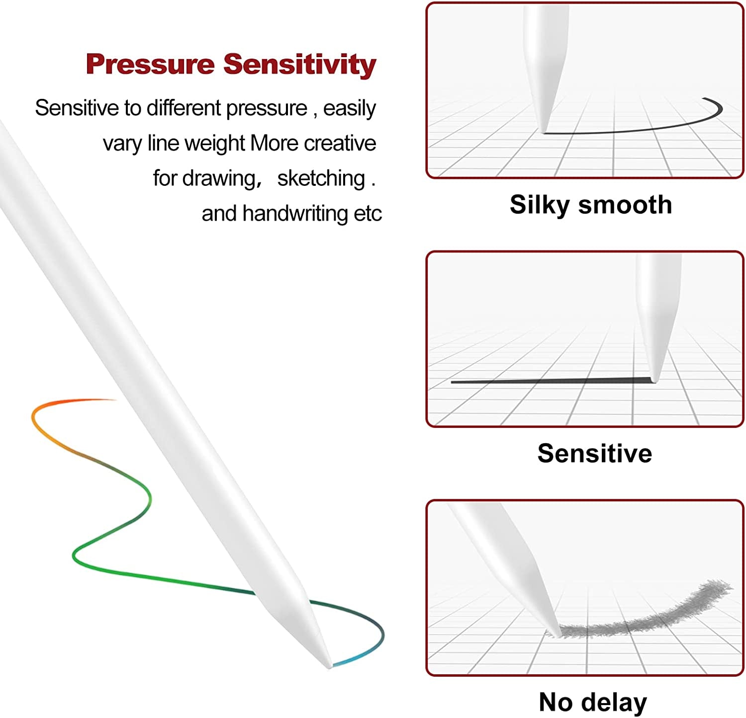 Alikiai 6 Pack Tips for Apple Pencil, Stylus Tips,Pencil Tips for Ipad, Replacement Pen Nibs Compatible with Ipad Air Mini Pro Apple Pencil 1St & 2Nd Generation  Alikiai   