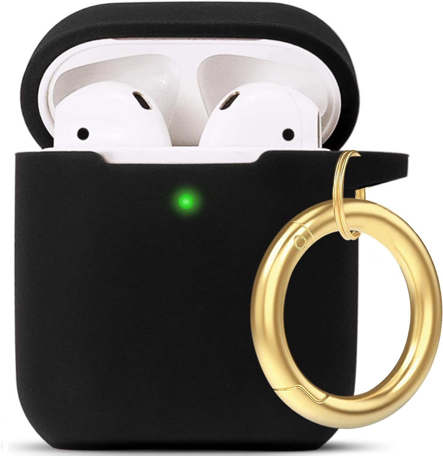 Cheetah Silicone Airpods Case, Gawnock Soft Earpod Case Cover Flexible for Airpods 2Nd/1St Generation Floral Print Cover for Women Girls with Keychain - Khaki Leopard  Gawnock Black  