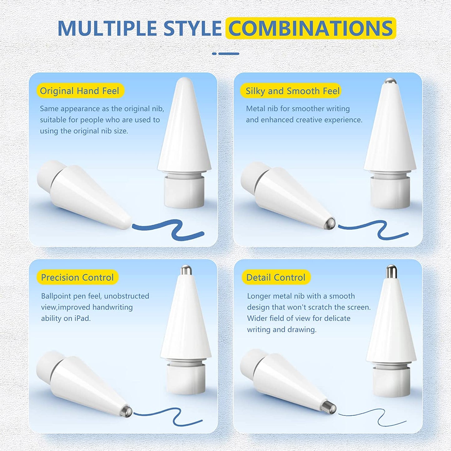 8 Pack for Apple Pencil Tips,Upgraded Replacement Pencil Nibs for Apple Pencil 2Nd Generation and Apple Pencil 1St Generation,Accessories Compatible with Apple Pencil 2 Generation Ipad Pro Pencil Tips  Inesore   