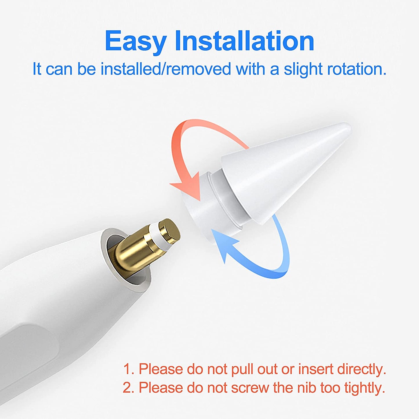 MXCOIRTP 5 Packs Apple Pencil Tips, Replacement Pen Tips for Ipad, Ipencil Nib Compatible with Apple Pencil 1St/2Nd Generation Ipad Pro Air Mini - White  MXCOIRTP   