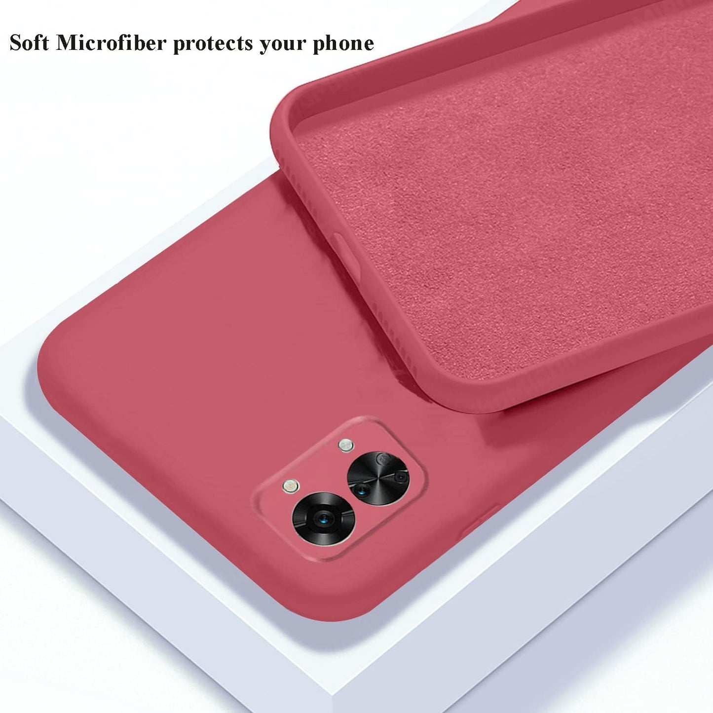 Yarxiawin Compatible for Oneplus Nord 2T Case Silicone Purple, Soft and Silky Oneplus Nord 2T Phone Case Shockproof Cover Anti-Fingerprint (Camellia Red)  Yarxiawin   