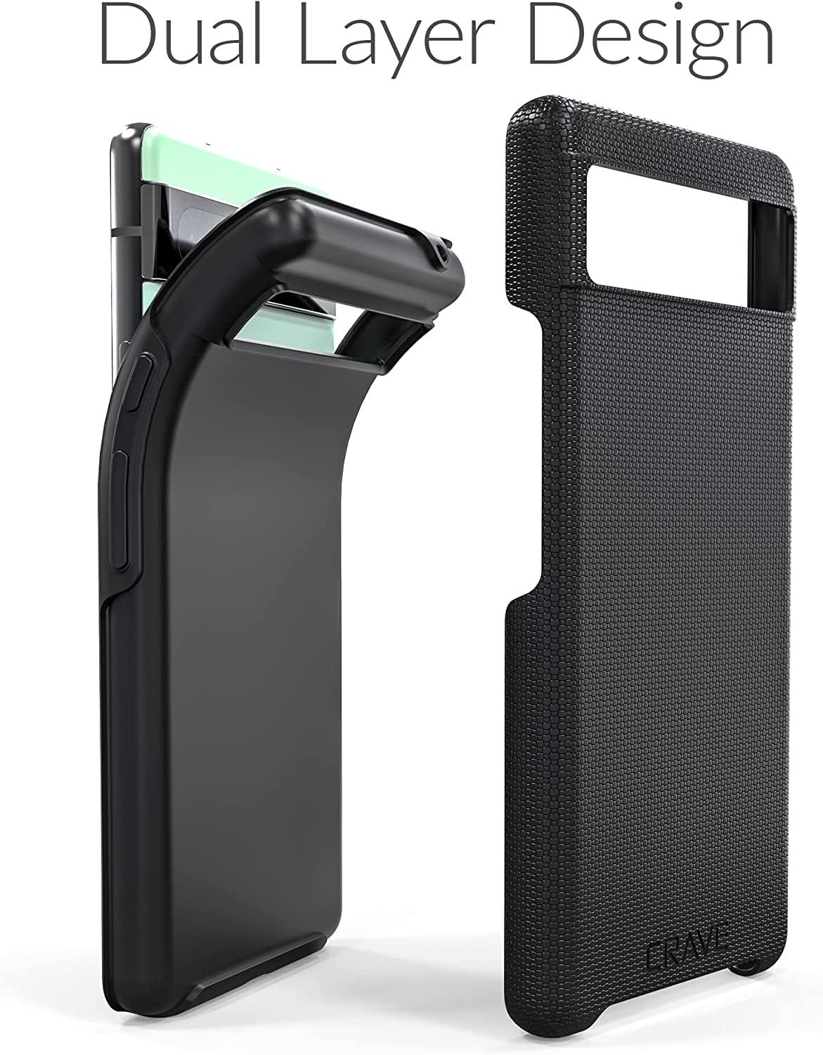 Crave Dual Guard for Google Pixel 6A Case, Shockproof Protection Dual Layer Case for Google Pixel 6A - Black  Crave   
