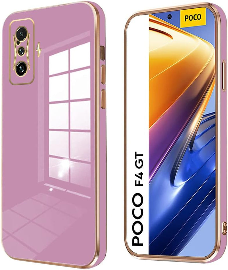 Wousunly Compatible with Xiaomi Poco F4 GT Case Silicone Pink, Plating Xiaomi Poco F4 GT Phone Case Shockproof Thin and Soft Cover (Pink)  Wousunly Purple  