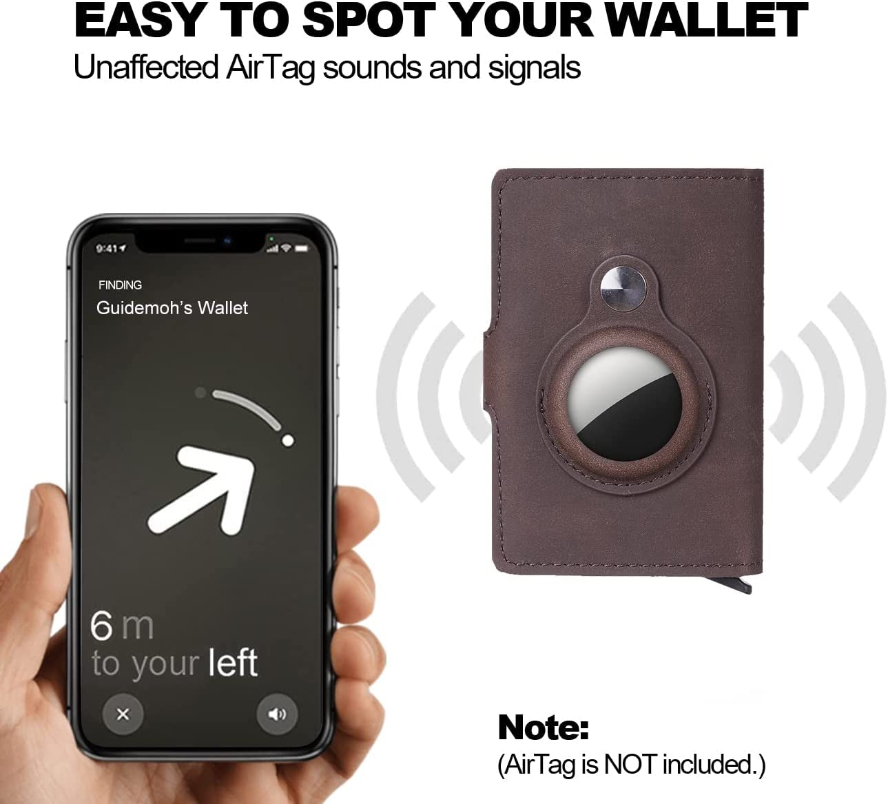 Guidemoh Airtag Wallet for Men,Slim RFID Mens Wallets with Money Clip Blocking Credit Card Holder for Men with Gift Box  Guidemoh   